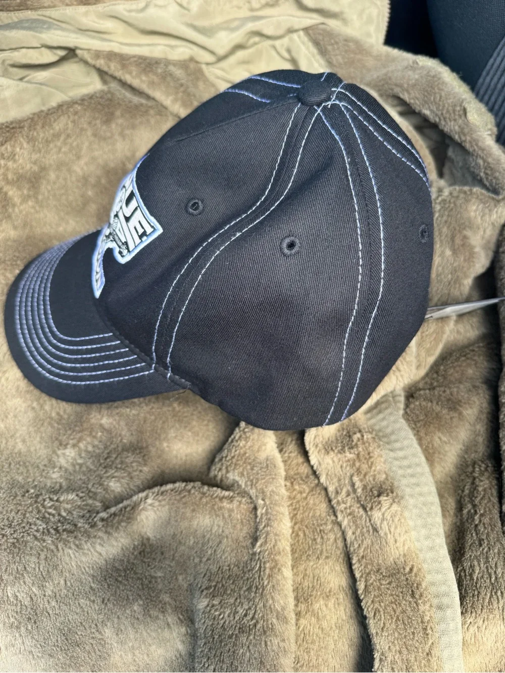 True Religion Black Cap with Contrasting White Stitching